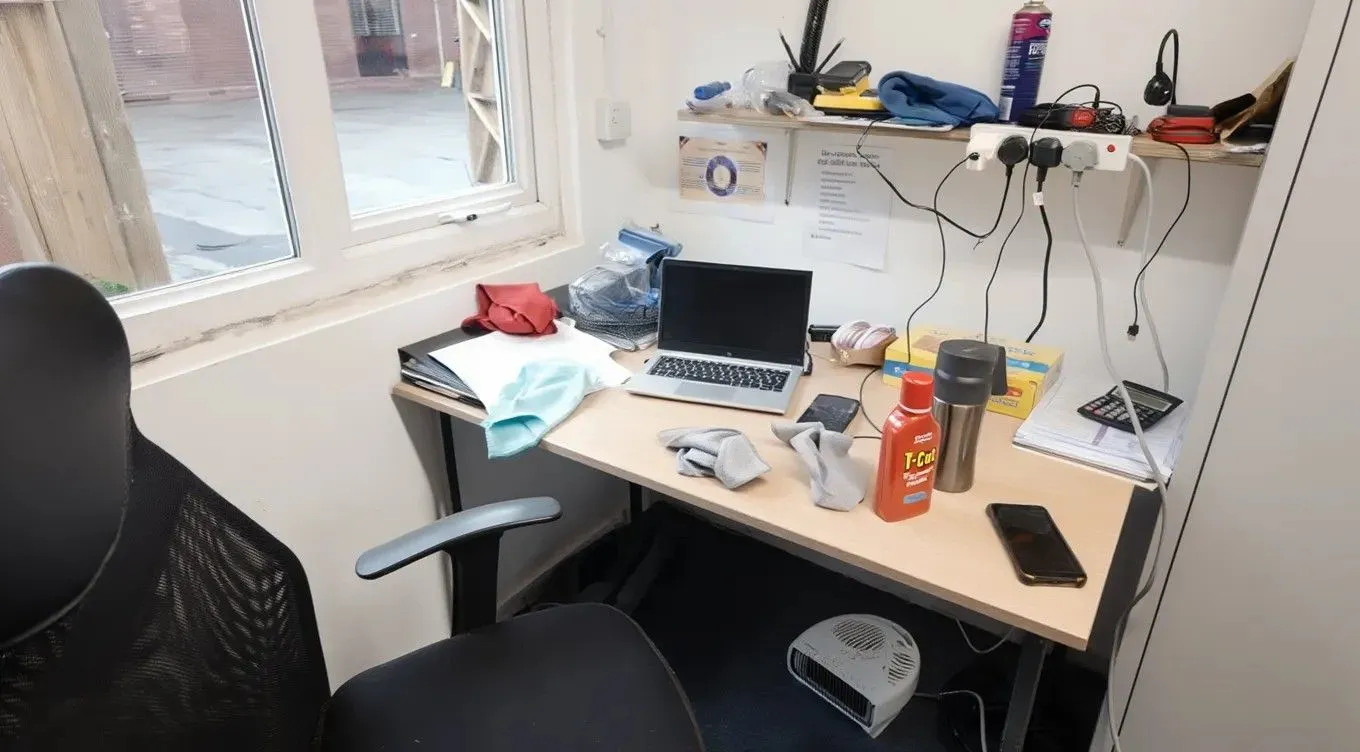 Personalised SEND learning workspace with laptop and study materials at Kingsley Academy