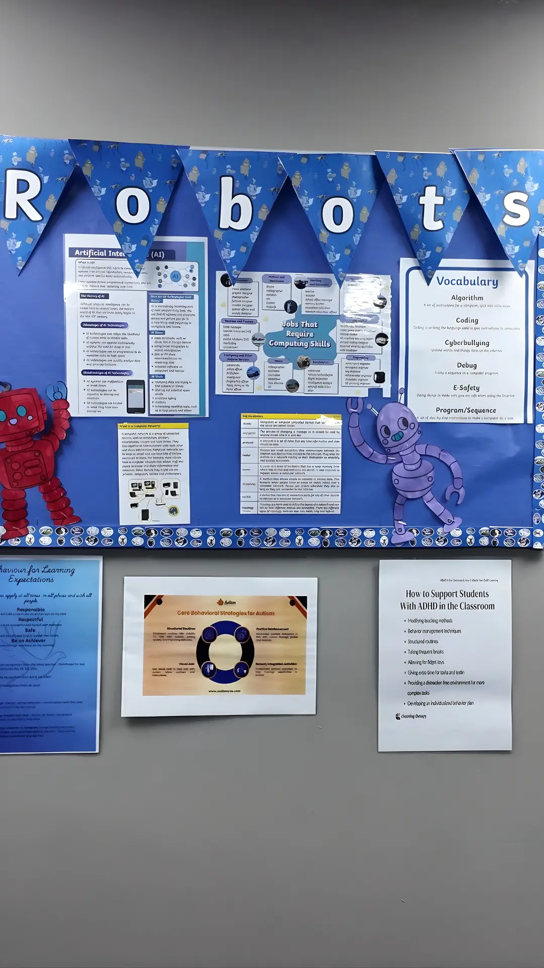 SEND school Wolverhampton classroom display showing student learning work and achievements